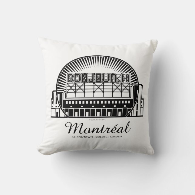 Coussin Bonjour, Hi Montréal (Recto)