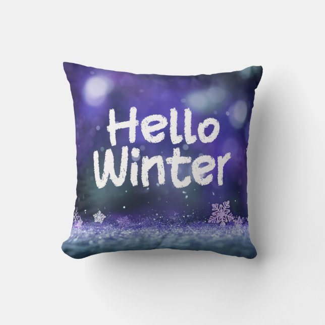 Coussin Bonjour hiver vacances hiver (Recto)