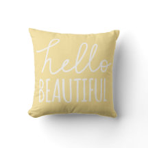 Bonjour jaune Girly lunatique de belle typographie