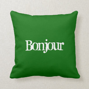 Coussin Bonjour - Lancez l'oreiller