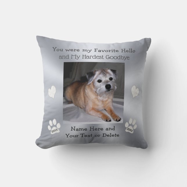 Coussin Bonjour préféré Adieu le plus dur, Dogue Bereaveme (Recto)