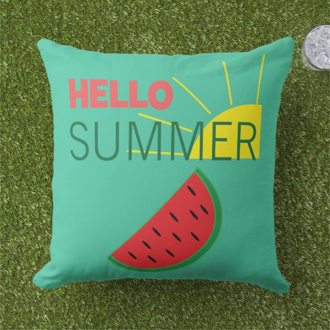 Coussin Bonjour Watermelon été (Herbe)
