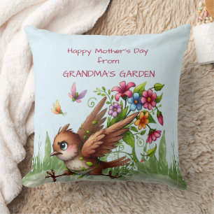 Coussin Bonne fête des mères de GRANDMA'S GARDEN Funny Bir