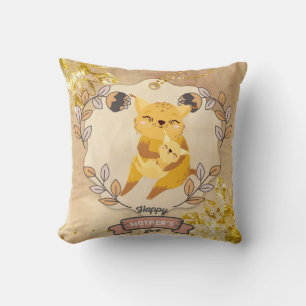 Coussin Bonne fête des mères mignonne chat et chaton amusa