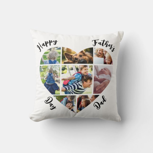 Coussin Bonne Fête des pères Papa Coeur En Forme De Coeur  (Recto)