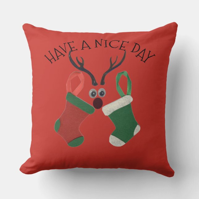 Coussin Bonne journée de Noël et meilleure nuit (Recto)