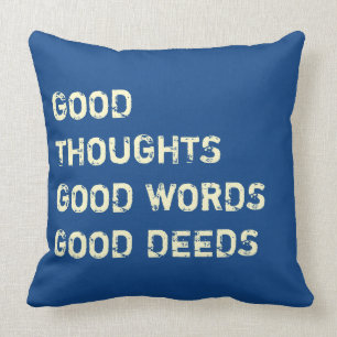 Coussin Bonnes pensées, bons mots, bons contrats -