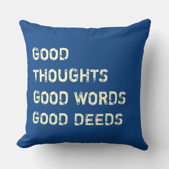 Coussin Bonnes pensées, bons mots, bons contrats - (Recto)