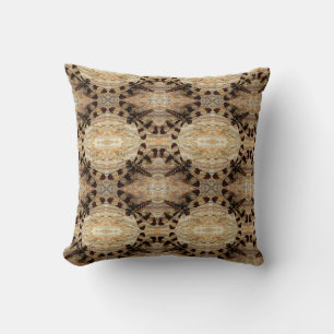 Coussin Bonnet noir, blanc brun motif dos solide