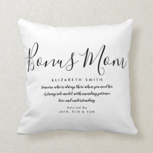 Coussin Bonus Maman StepMom Citation Black and White Thail