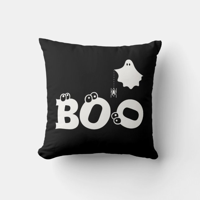 Coussin Boo Drôle Mignonne Halloween Ghost Spider Eyeballs (Recto)
