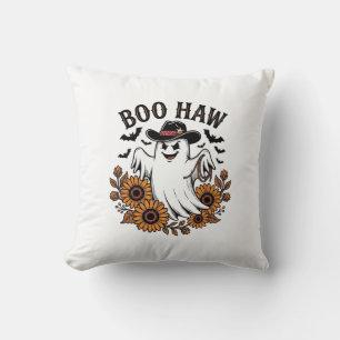 Coussin Boo Haw Cowboy Fantôme Tournesols Chauves-souris H
