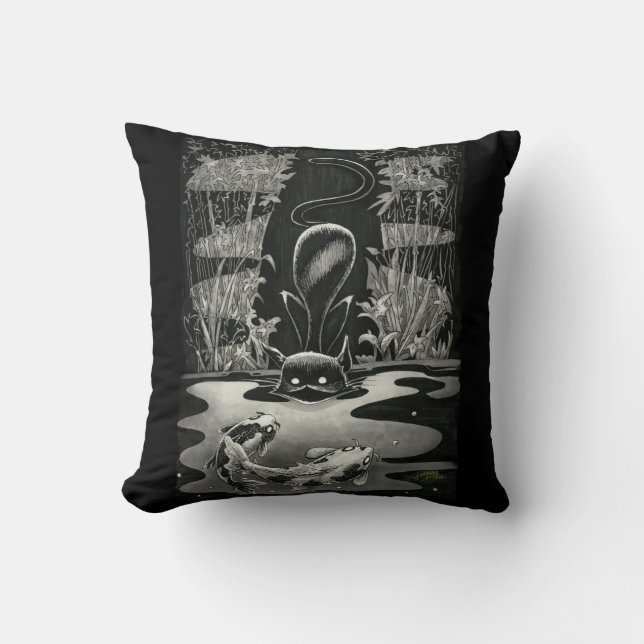 Coussin Boo Kitty Va Pêcher Jeu d'Oreiller (Recto)