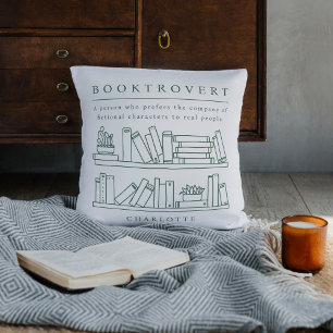 Coussin Booktrovert Editable Color Custom Thlow Pillow