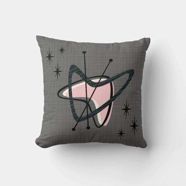 Coussin Boomerangs et Starbursts Gris studioxtine (Recto)
