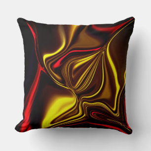 Coussin Bords courbes dorés et rouges avec parties sombres