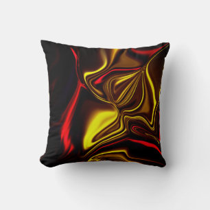 Coussin Bords courbes dorés et rouges avec parties sombres