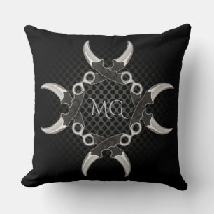Coussin Bords pointus Monogrammes Lames incurvées