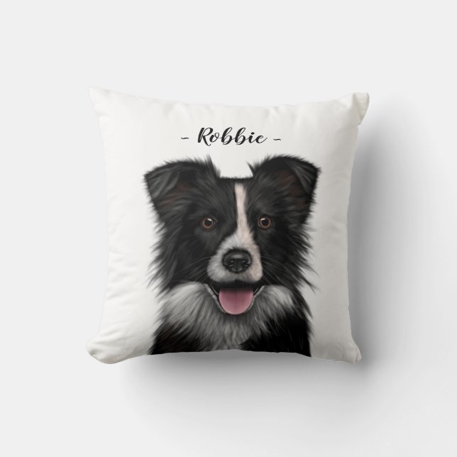 Coussin Bordure Collie - Chien de mouton  (Recto)