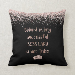 Coussin Boss de motivation Lady Rose Parties scintillant d