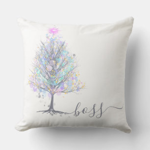 Coussin Boss pastel lit arbre