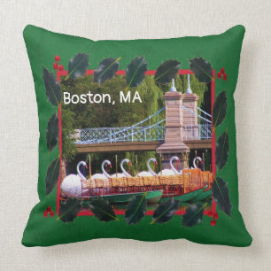 Coussin Boston Swan Boats - Joyeuses vacances
