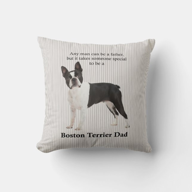Coussin Boston Terrier Papa (Recto)