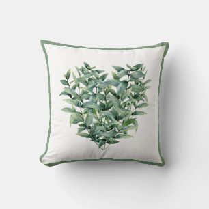 Coussin BotanIcal Verdure Coeur en forme de couronne