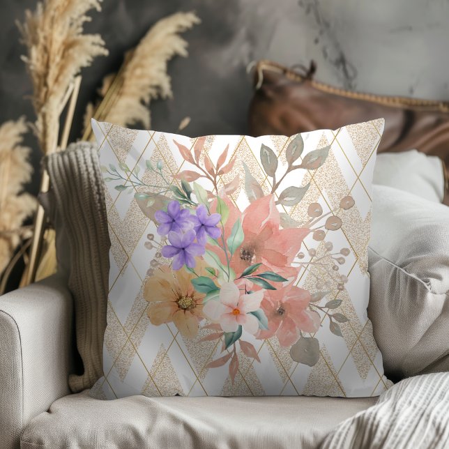 Coussin Botanique Boho Moderne Avec Parties scintillant Ch (Créateur téléchargé)