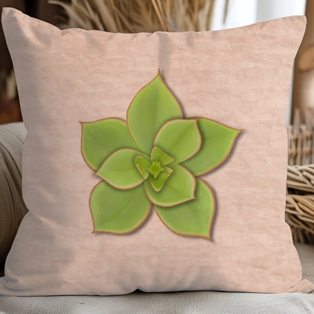 Coussin Botanique de Succulente Verte Moderne (Créateur téléchargé)