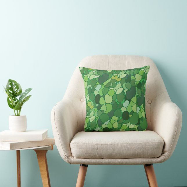 Coussin Botanique Feuille Verte (Chaise)