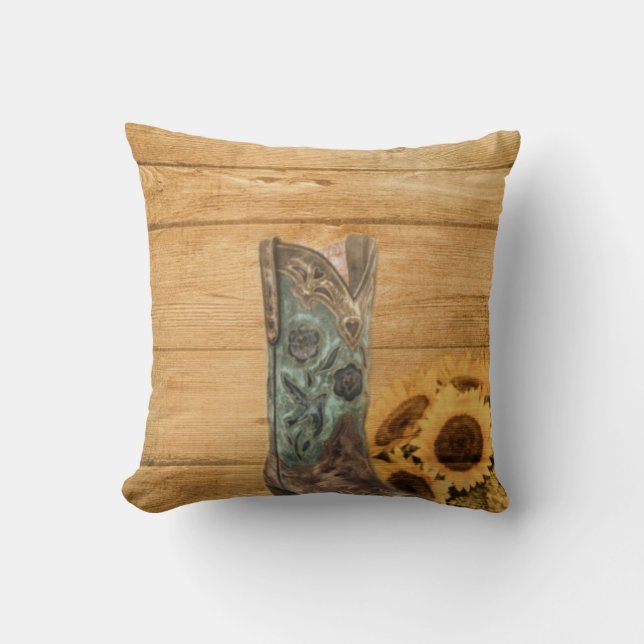 Coussin Botte de tournesol de l'Ouest patiné (Recto)