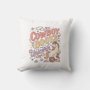 Coussin Bottes de cowboy licorne Licorne Fantaisiste Zazzl