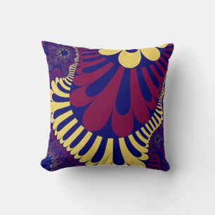 Coussin Boucle bleue et rouge