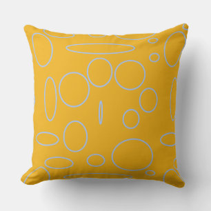 Coussin Boucles cercles sur orange