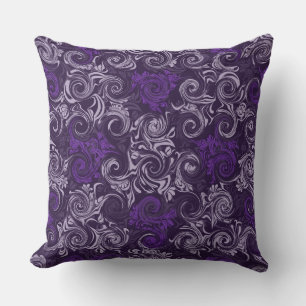 Coussin Boucles pourpres Vintage motif floral Jeter oreill