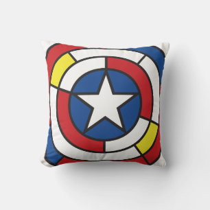 Coussin Bouclier abstrait de Captain America De Stijl