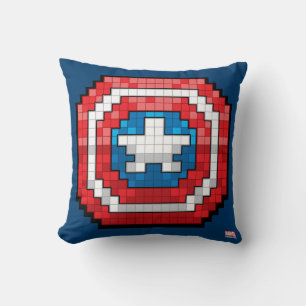 Coussin Bouclier Captain America pixelisé 16 bits