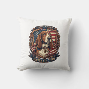 Coussin Bouclier de drapeau américain de chien de loyauté