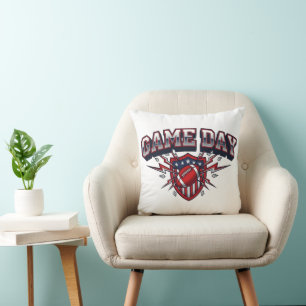 Coussin Bouclier patriotique de football américain jour de