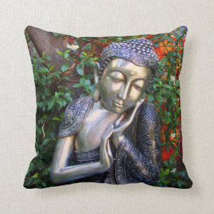 Coussin   Bouddha argenté