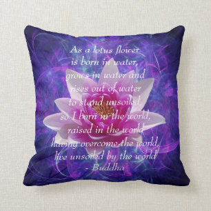 Coussin Bouddha citation Lotus flower