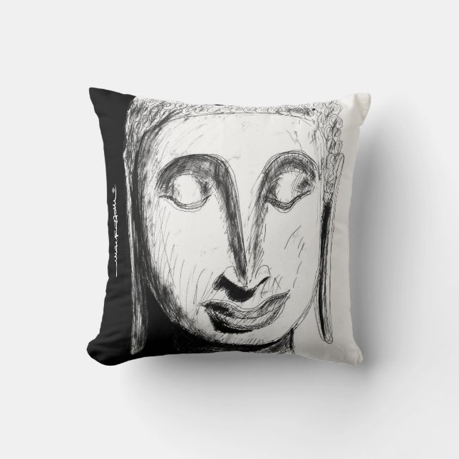 Coussin Bouddha couché Wat Pho Bangkok Thaïlande B&W (Recto)