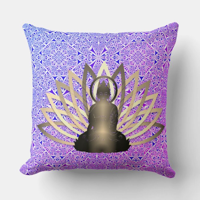 Coussin Bouddha Lotus lance l'oreiller (Recto)