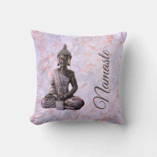 Coussin Bouddha Namaste Marbre rose lavande