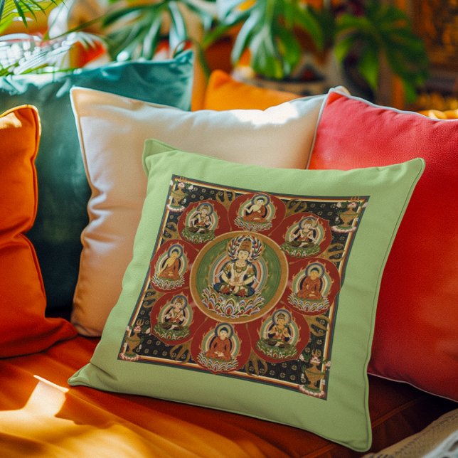 Coussin Bouddhisme Tantrique Tibétain vintage Mandala (Créateur téléchargé)