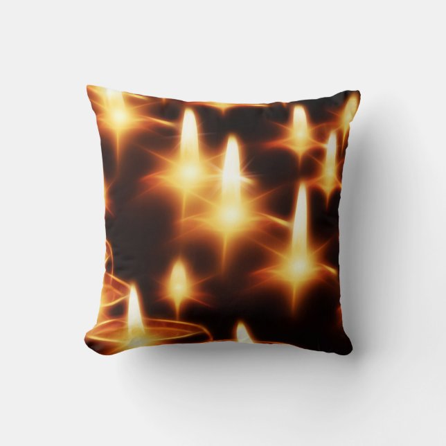 Coussin Bougies illuminations soirée nuit noire Joyeux Noë (Recto)