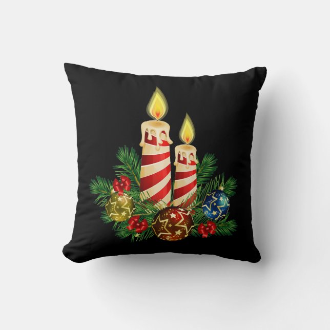 Coussin Bougies pour Noël (Recto)