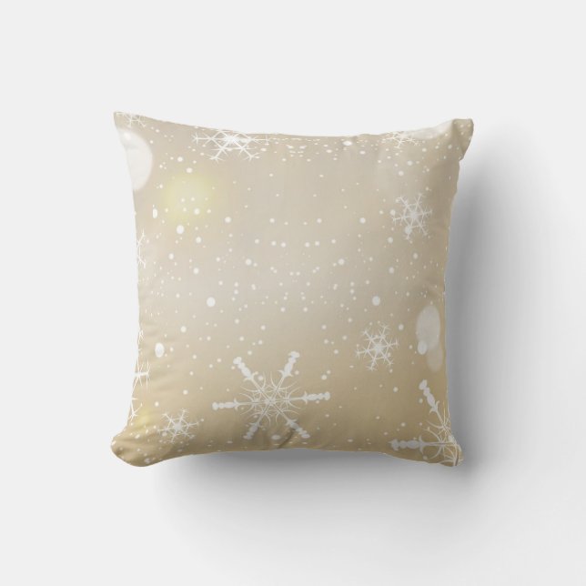Coussin Boule blanche et bleu neige Joyeux Noël (Recto)