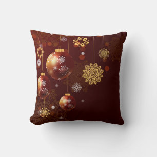 Coussin Boule blanche et bleu neige Joyeux Noël